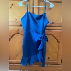 The Impeccable Pig Boutique Blue Satin Dress